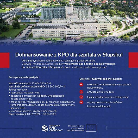 Obraz Dofinansowanie z KPO dla szpitala w Słupsku!