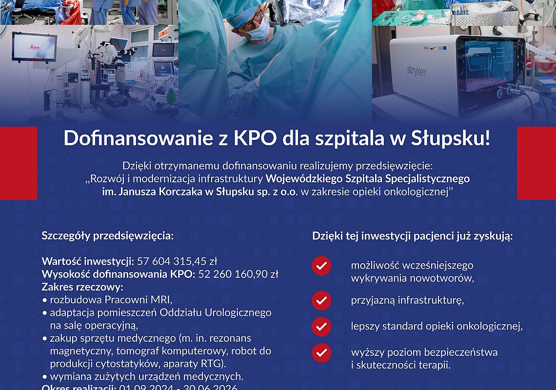 Dofinansowanie z KPO dla szpitala w Słupsku!
