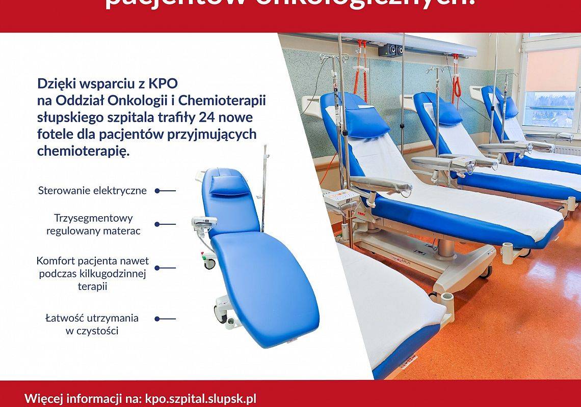 24 nowych foteli do podawania chemioterapii