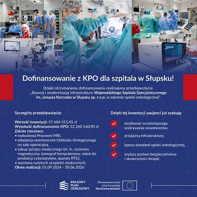Dofinansowanie z KPO dla szpitala w Słupsku!