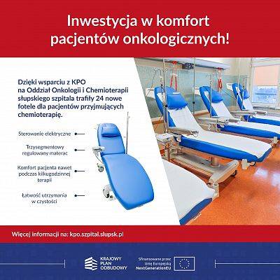 24 nowych foteli do podawania chemioterapii